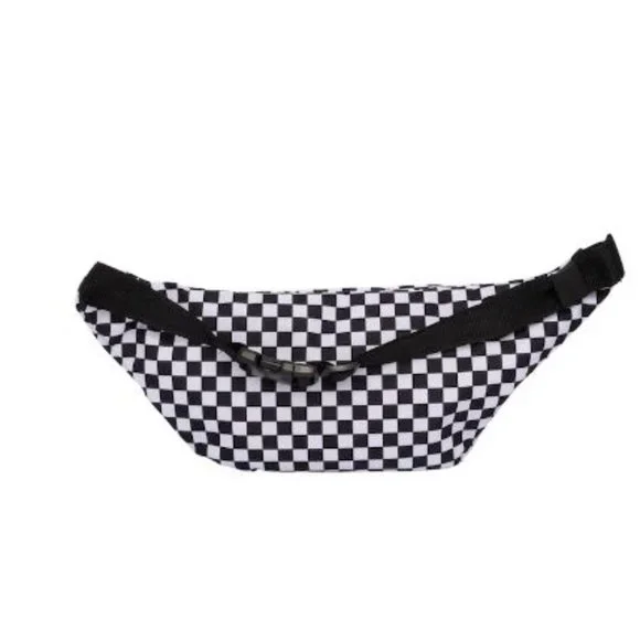 New Vans Ward Black White Checkered Crossbody Fanny Pack Bum Belt Waist Bag - Picture 7 of 17